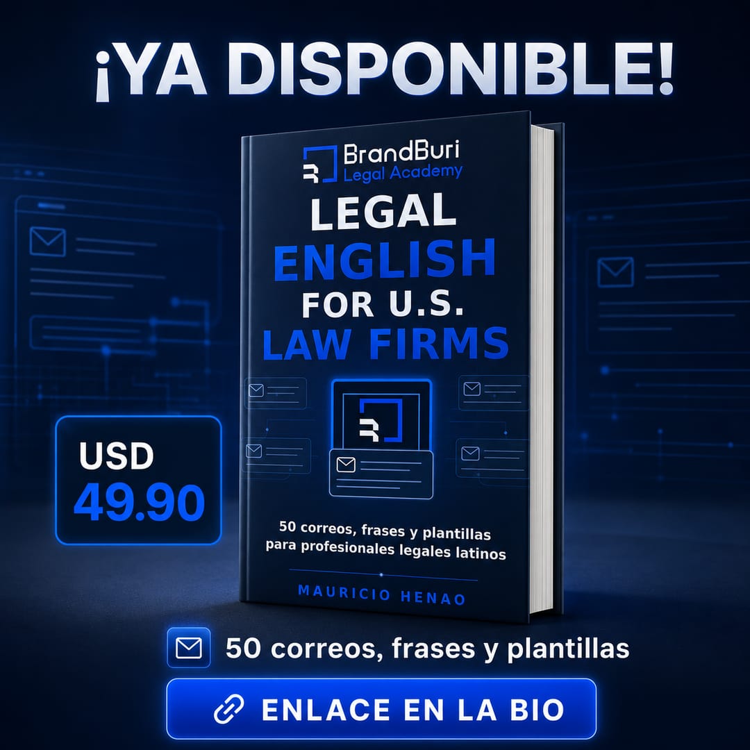 Portada del ebook Legal English for U.S. Law Firms de BrandBuri Legal Academy